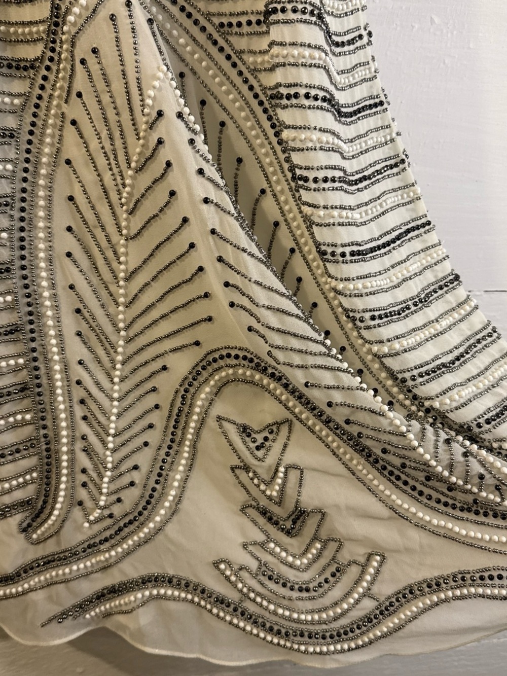 River Island Ivory Beaded V-Neck Mini Dress - Picture 7 of 8